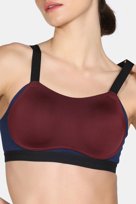 Zelocity High Impact Quick Dry Sports Bra - Windsor Wine — image 5